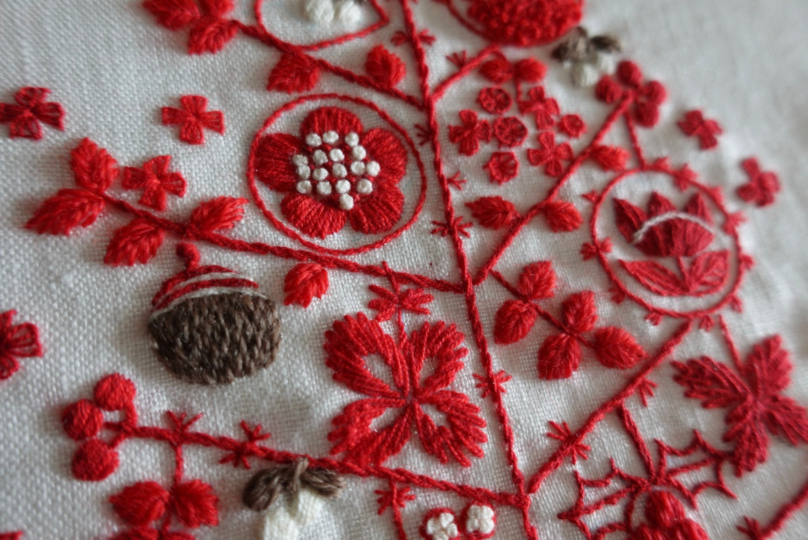ヒトハリのクリスマスツリー刺繍