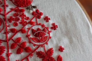 ヒトハリのクリスマスツリー刺繍